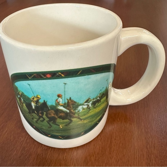 🌟3/$20🌟 Vintage Coffee Mug Ralph Lauren Polo Scene of Polo Match - Picture 1 of 6